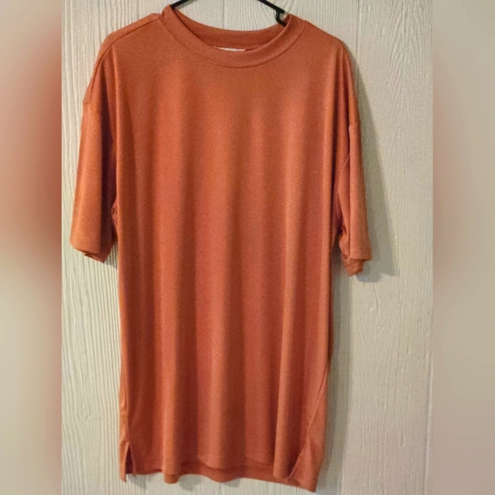 St. Patrick Short Sleeve Tunic T-Shirt Men 4XL Polyester Orange Casual Basic Tee